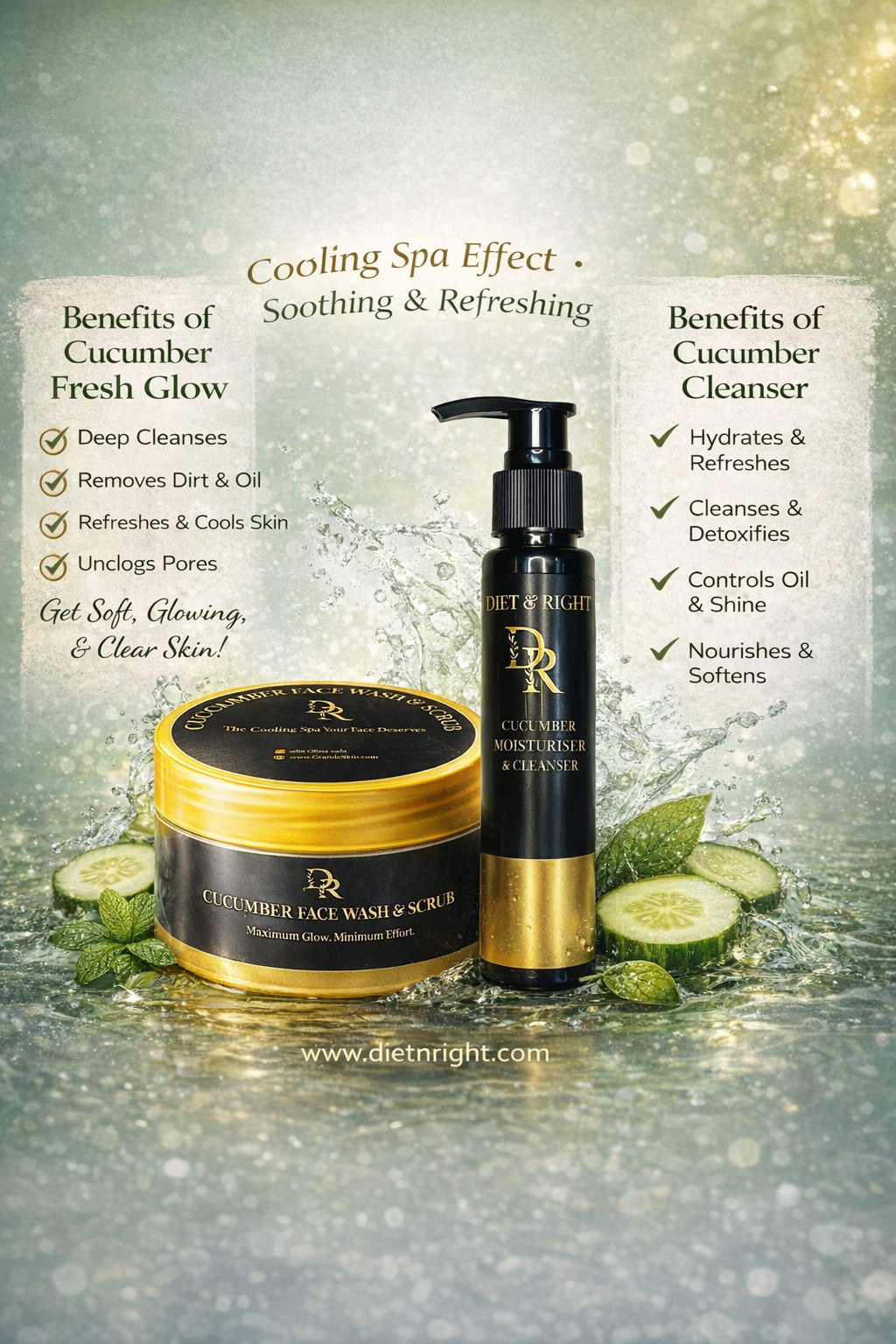 Cucumber Face Wash and Scrub and Cucumber Cleanser